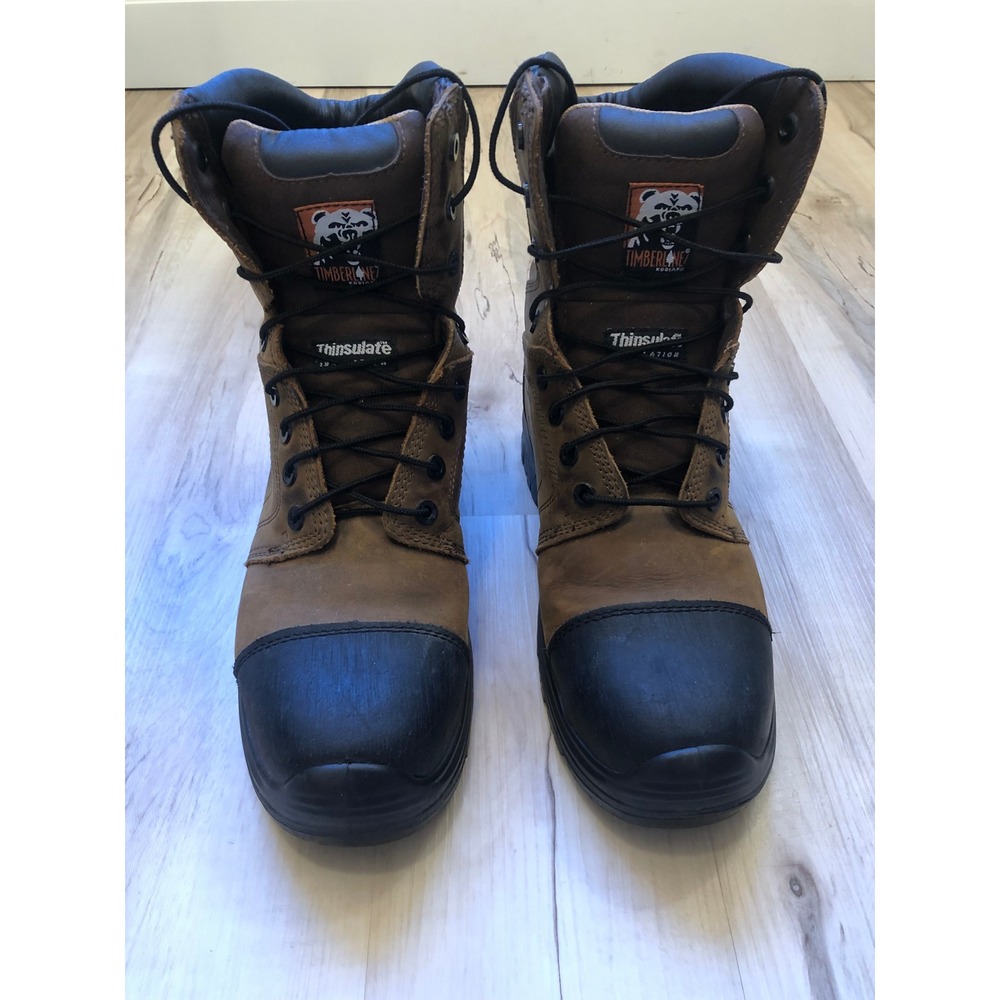 Kodiak Timberline Men 10 Work Boots Brown Leather Composite Toe Thinsulate310083